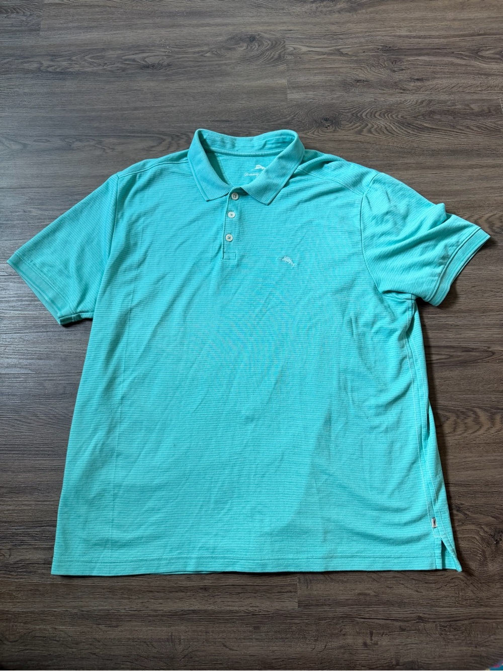 Tommy Bahama Polo Shirt Mens XL Aqua Classic Tropical Casual Short Sleeve